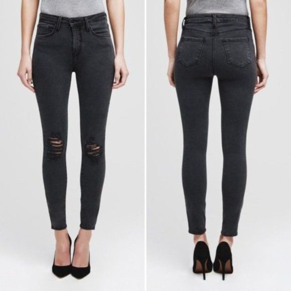 L'AGENCE Denim - L’AGENCE Margot High Rise Skinny Destructed Jeans